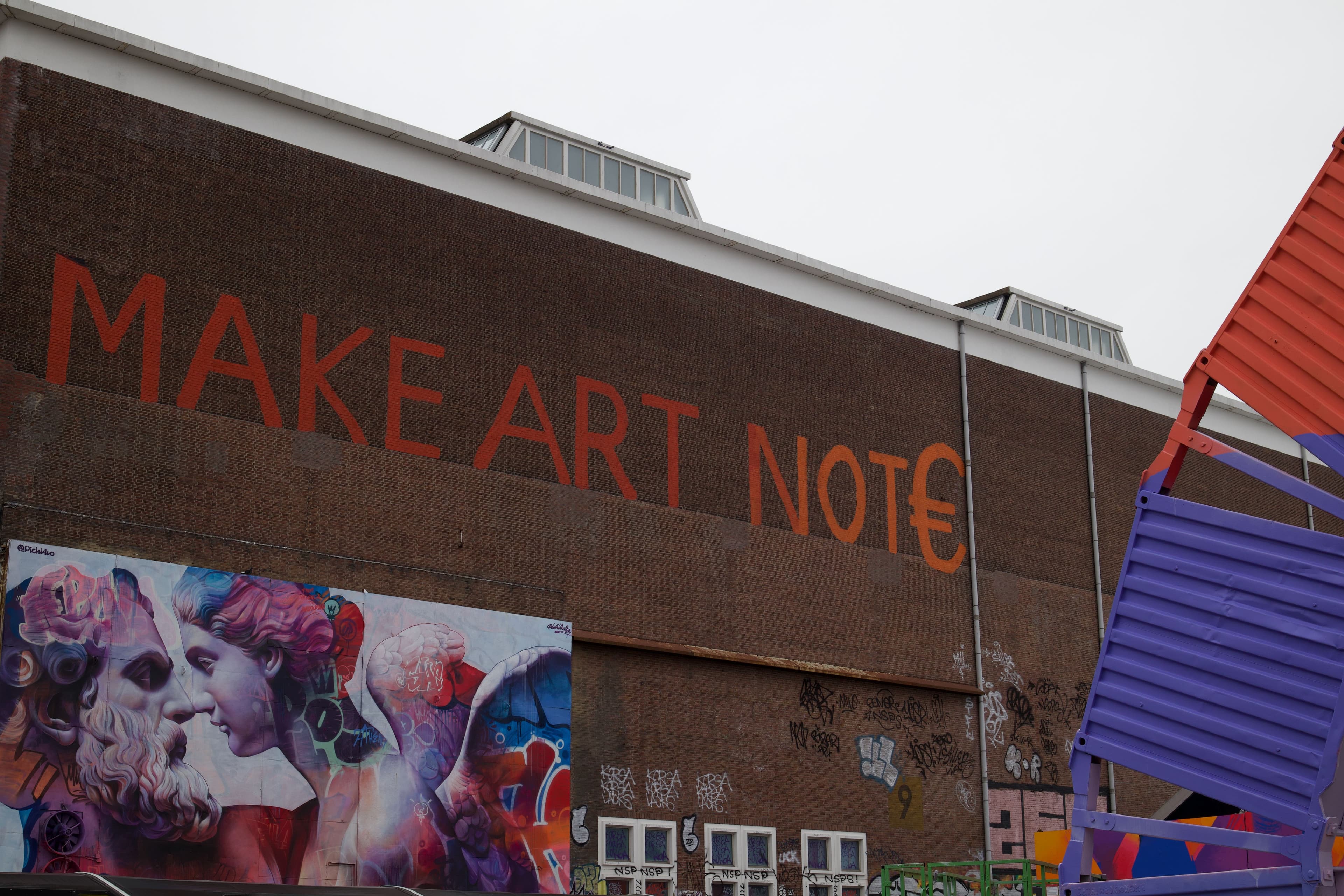 Make art not euros mural at NDSM, Amsterdam Noord
